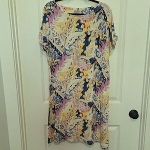 Chico's Vibrant Abstract Pattern Dress Sz 3/XL/16